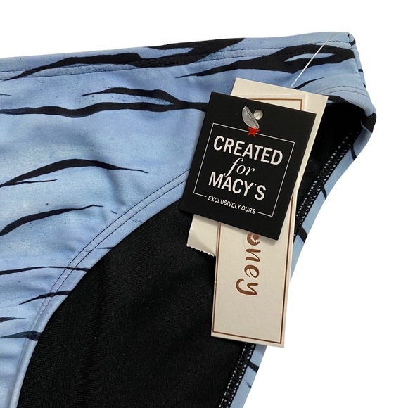 Hula Honey Blue Wild Cat Hipster Bikini Swim Bottoms Tiger Print Juniors Medium - Picture 9 of 15